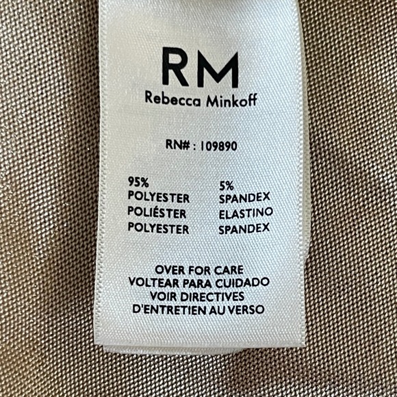 M by Rebecca Minkoff Womne's XL Mock Neck Gold Metallic Sleeveless Blouse Ruched - Picture 8 of 12